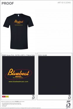 Bluebeat T-Shirt Xtra Large  BLACK